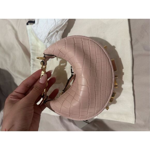 Crocodile leather fendi nano mini bag pink and gold new with tags - Picture 5 of 8